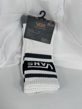 Vans White & Black Crew Socks